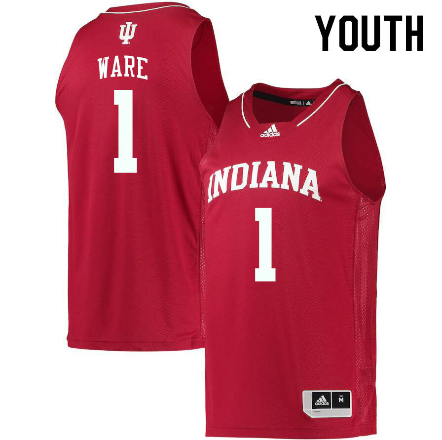 Youth #1 Kel'el Ware Indiana Hoosiers College Basketball Jerseys Stitched Sale-Crimson - Click Image to Close